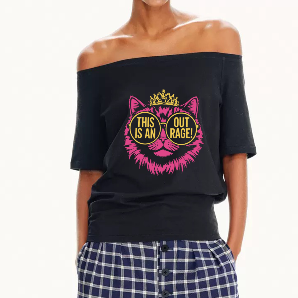 Pagewings This is an Outrage Women Off Shoulder T-shirts