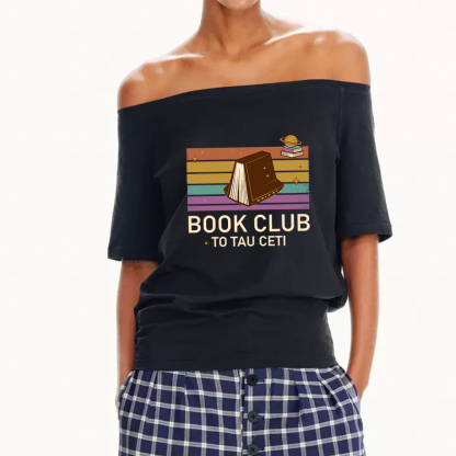 Pagewings Book Club To Star Women Off Shoulder T-shirts