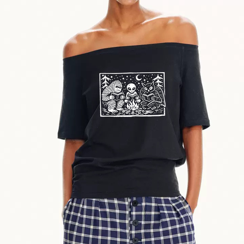 Pagewings Book Lover Women Off Shoulder T-shirts