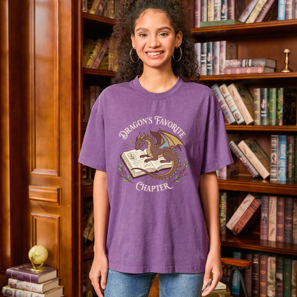 Pagewings Dragon's Favorite Chapter Unisex Washed T-shirt
