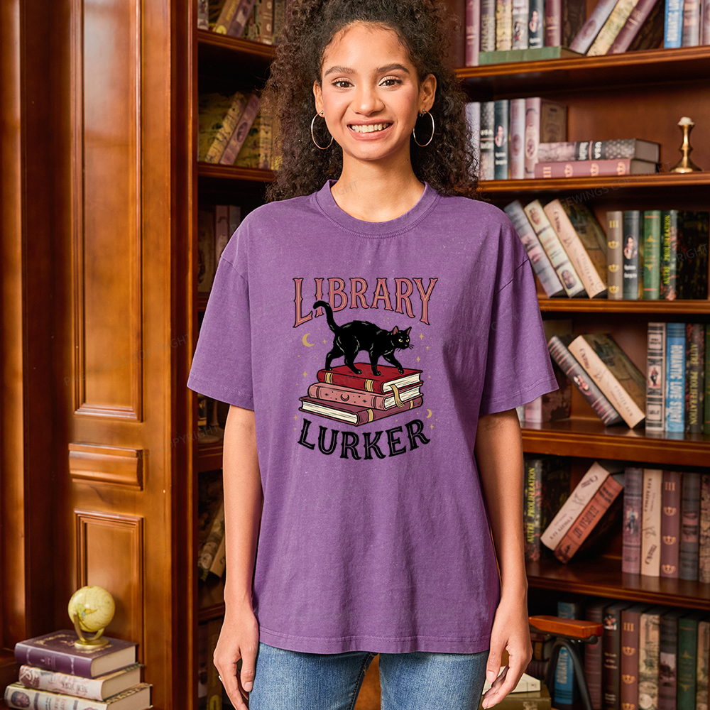 Pagewings Library Lurker Unisex Washed T-shirt