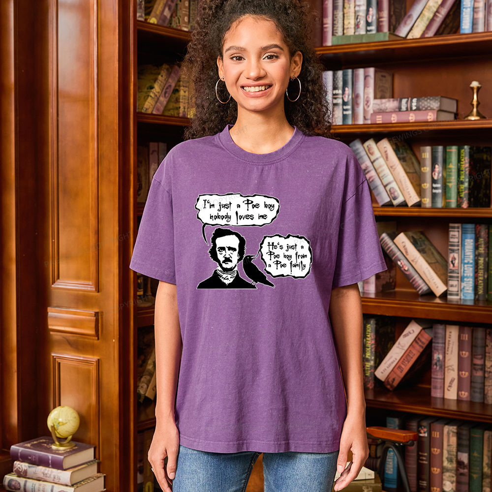 Pagewings I'm Just A Poe Boy Unisex Washed T-shirt