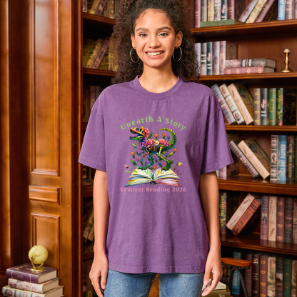 Pagewings Summer Reading 2026 Unisex Washed T-shirt
