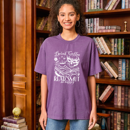 Pagewings Drink Coffee Read Smut Unisex Washed T-shirt