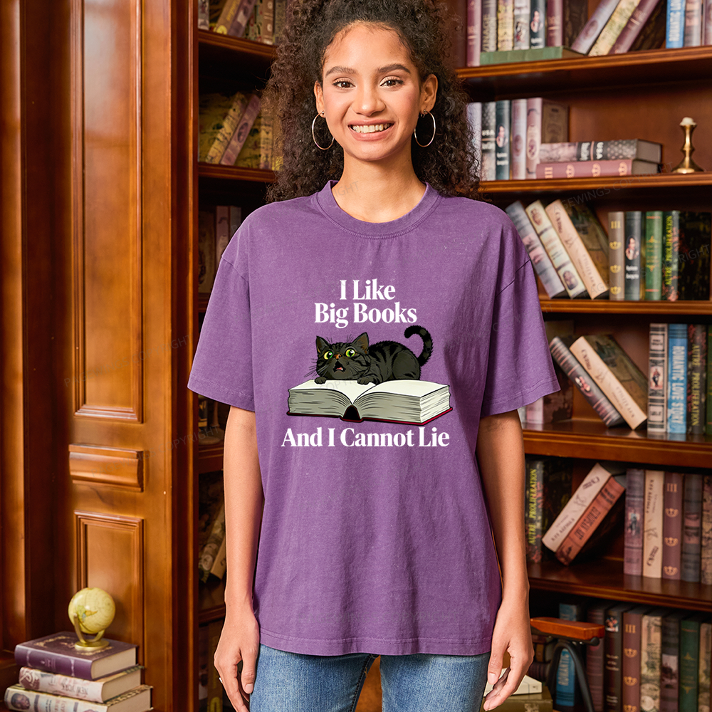 Pagewings I Like Big Books Unisex Washed T-shirt