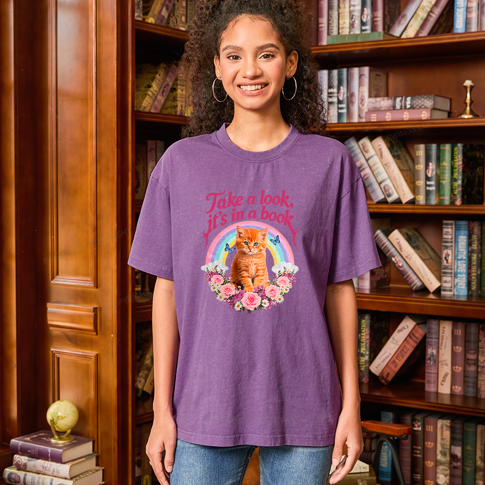 Pagewings Take A Look It's In A Book Unisex Washed T-shirt