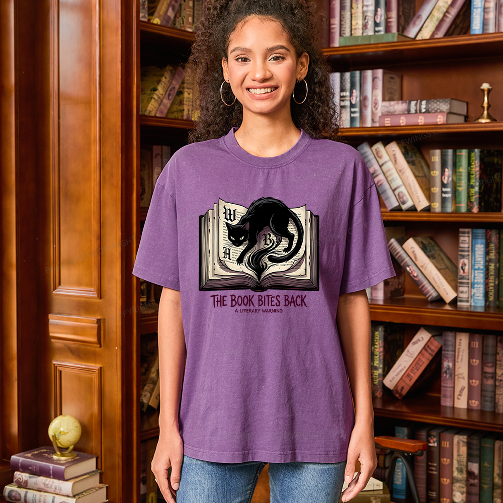 Pagewings The Book Bites Back Unisex Washed T-shirt
