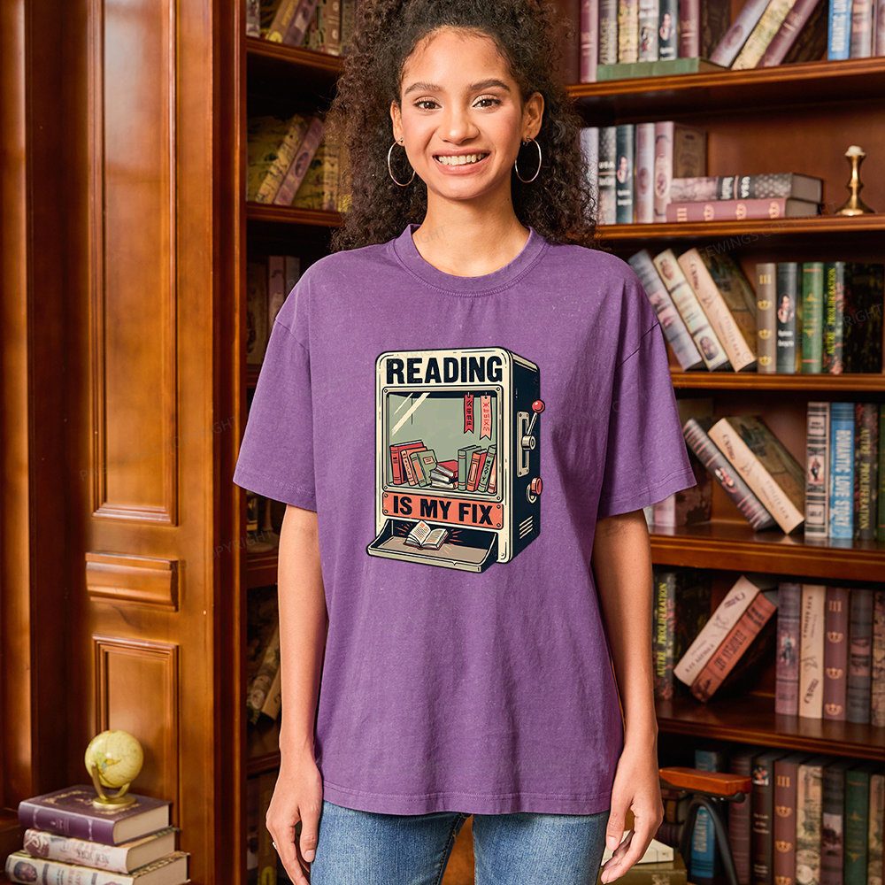 Pagewings Reading Is My Fix Unisex Washed T-shirt