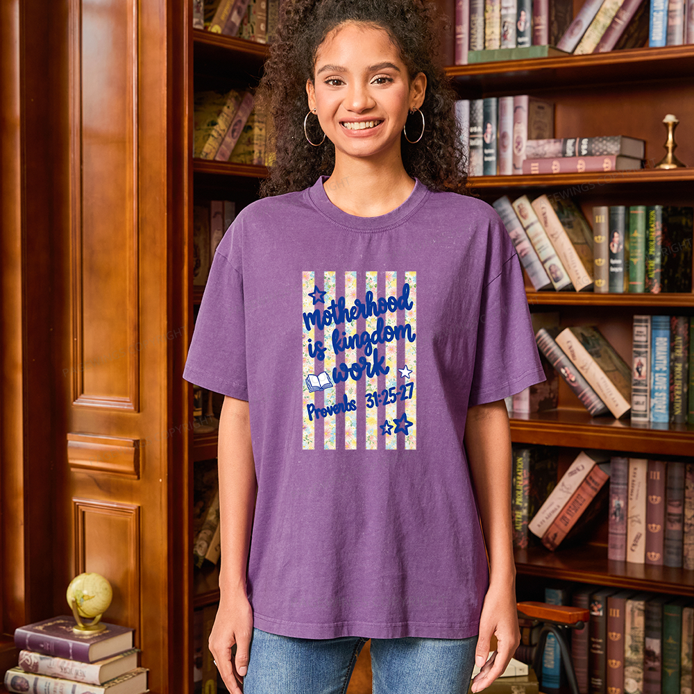 Pagewings Motherhood Is Kingdom Work Unisex Washed T-shirt