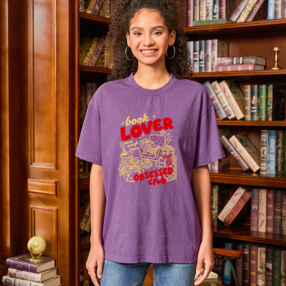 Pagewings Book Lover Obsessed Club Unisex Washed T-shirt