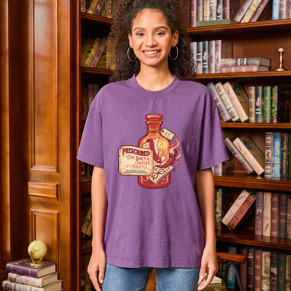 Pagewings One Spicy Chapter Nightly Unisex Washed T-shirt