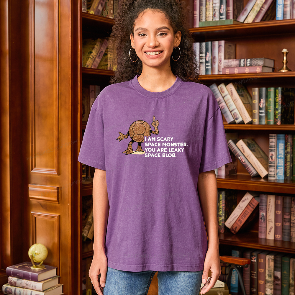 Pagewings I Am Scary Space Monster Unisex Washed T-shirt