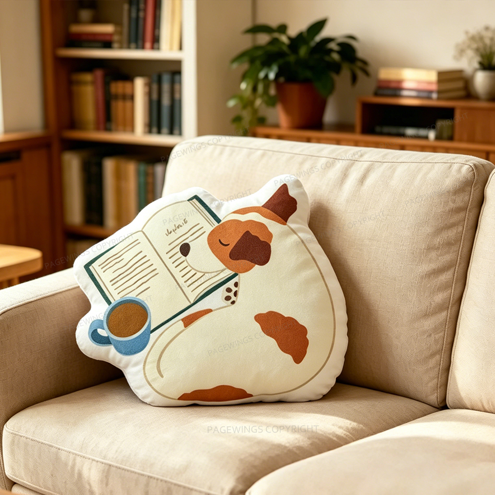 Pagewings Cute Dog Shaped Throw Pillow