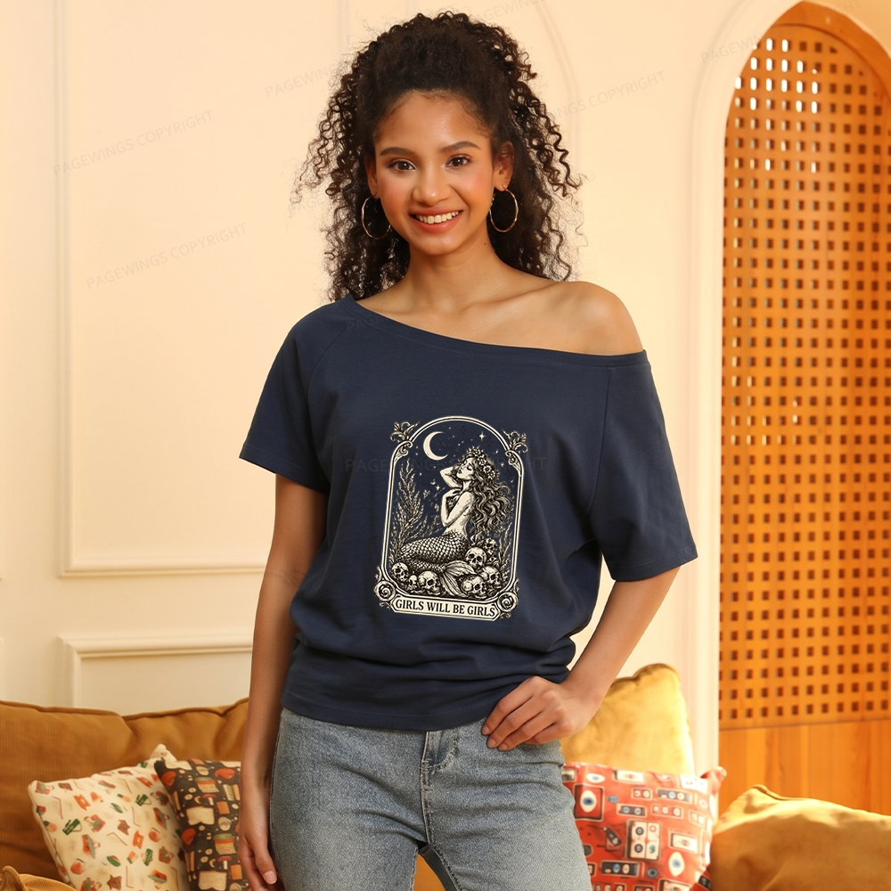 Pagewings Girls Will Be Girls Women Off Shoulder T-shirts