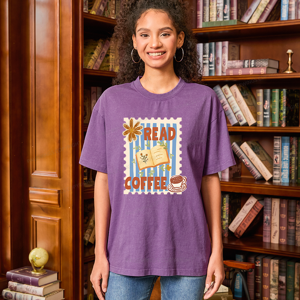 Pagewings Coffee And Read Unisex Washed T-shirt