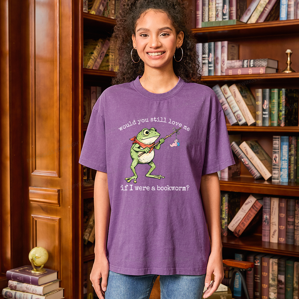 Pagewings If I Were A Bookworm Unisex Washed T-shirt
