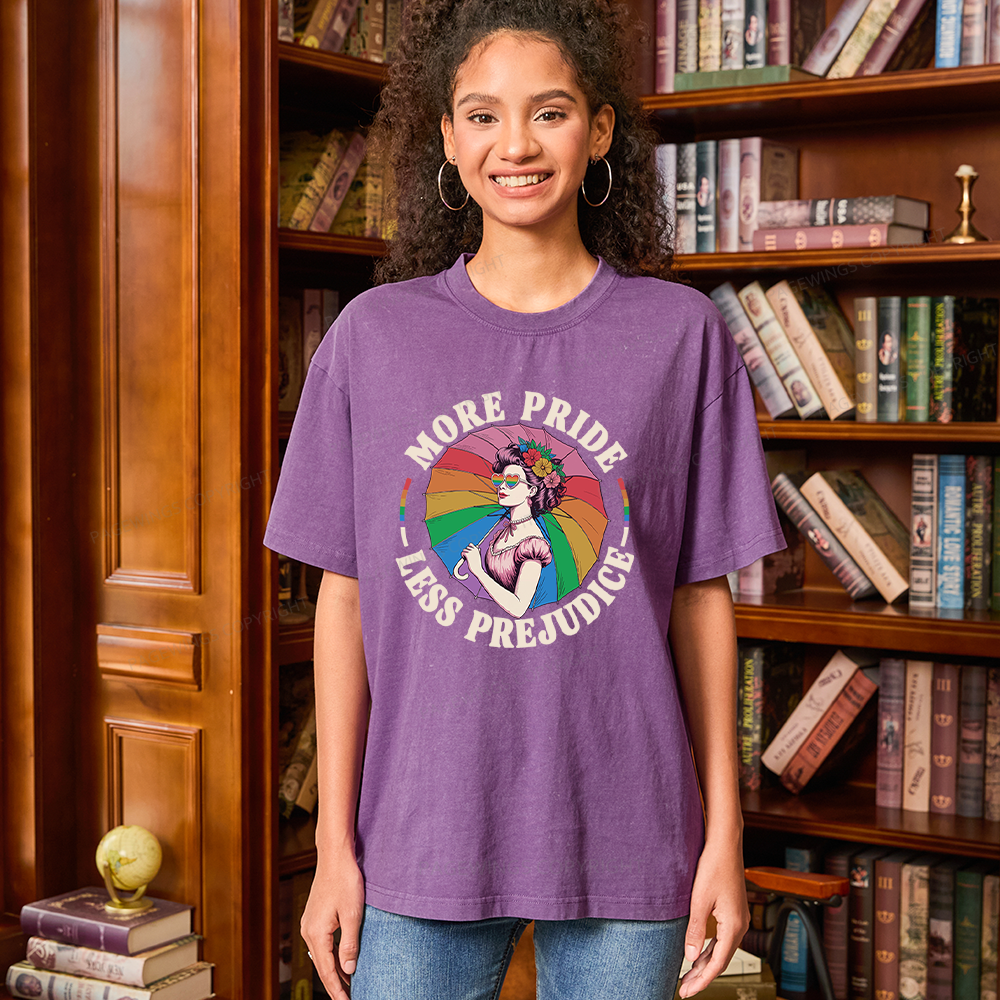 Pagewings More Pride Less Prejudice Unisex Washed T-shirt