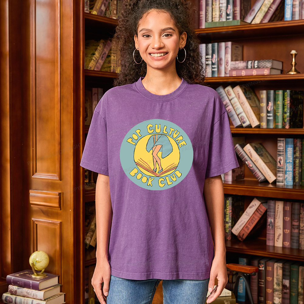 Pagewings Pop Culture Book Club Unisex Washed T-shirt