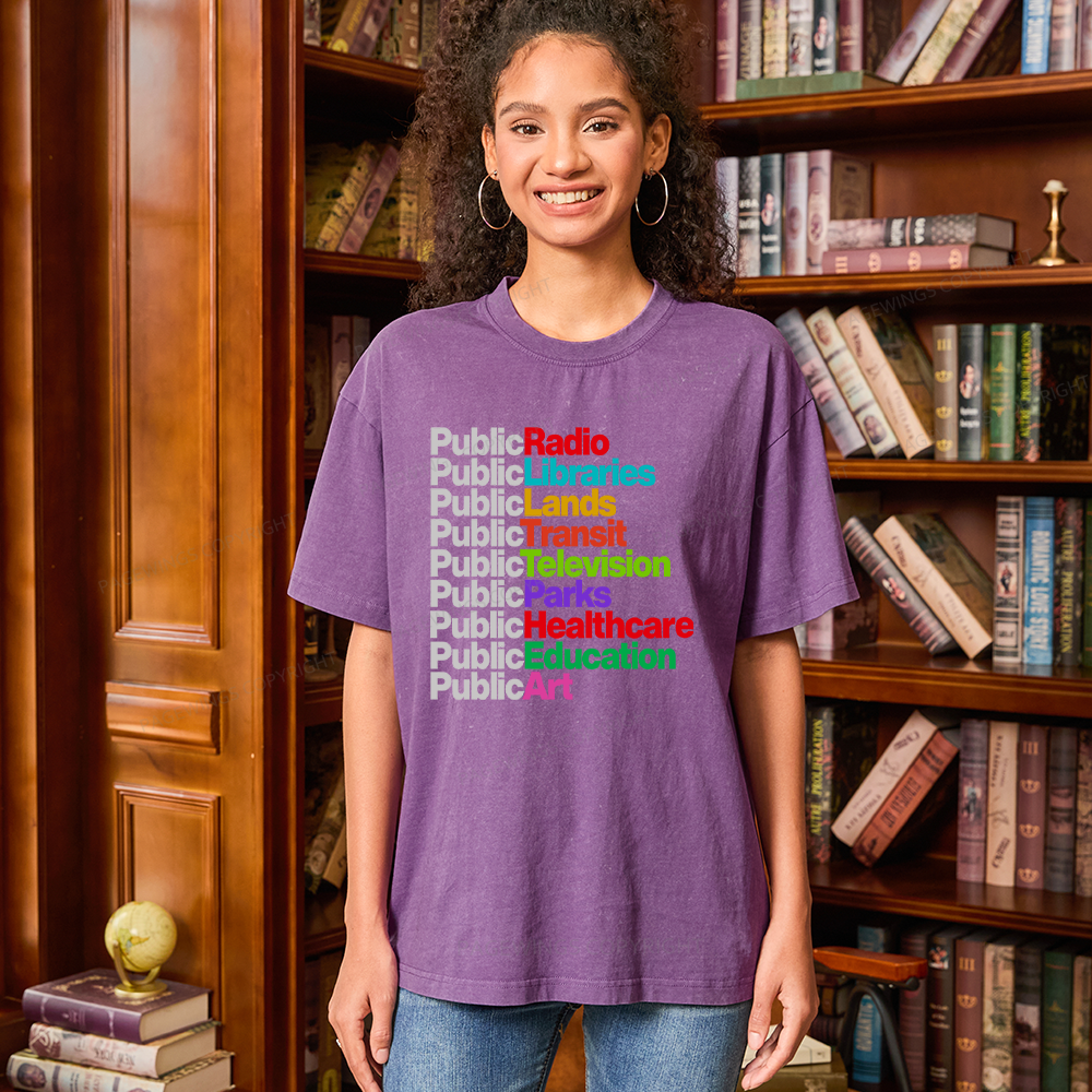Pagewings Personalized Public Libraries Unisex Washed T-shirt