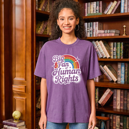 Pagewings Big Fan of Human Rights Unisex Washed T-shirt