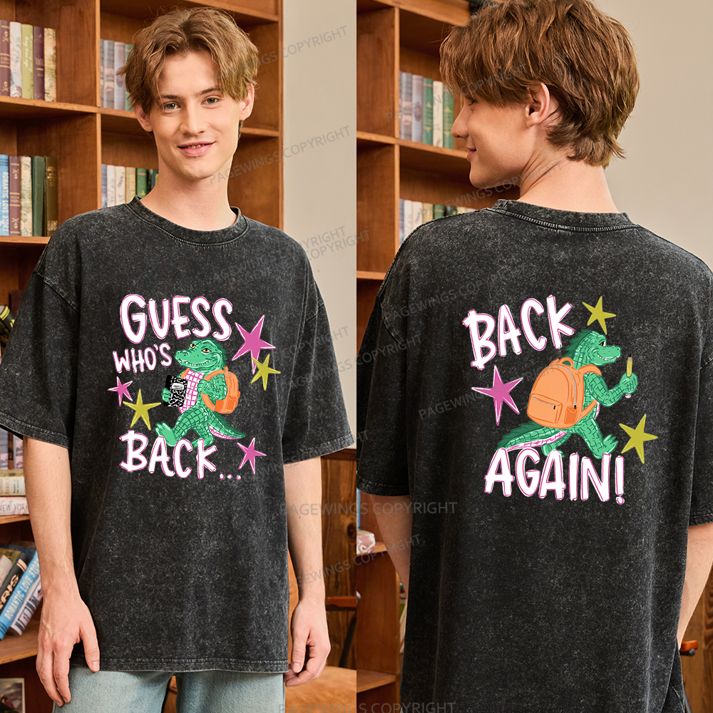 Pagewings First Day Of School Unisex Washed T-shirt