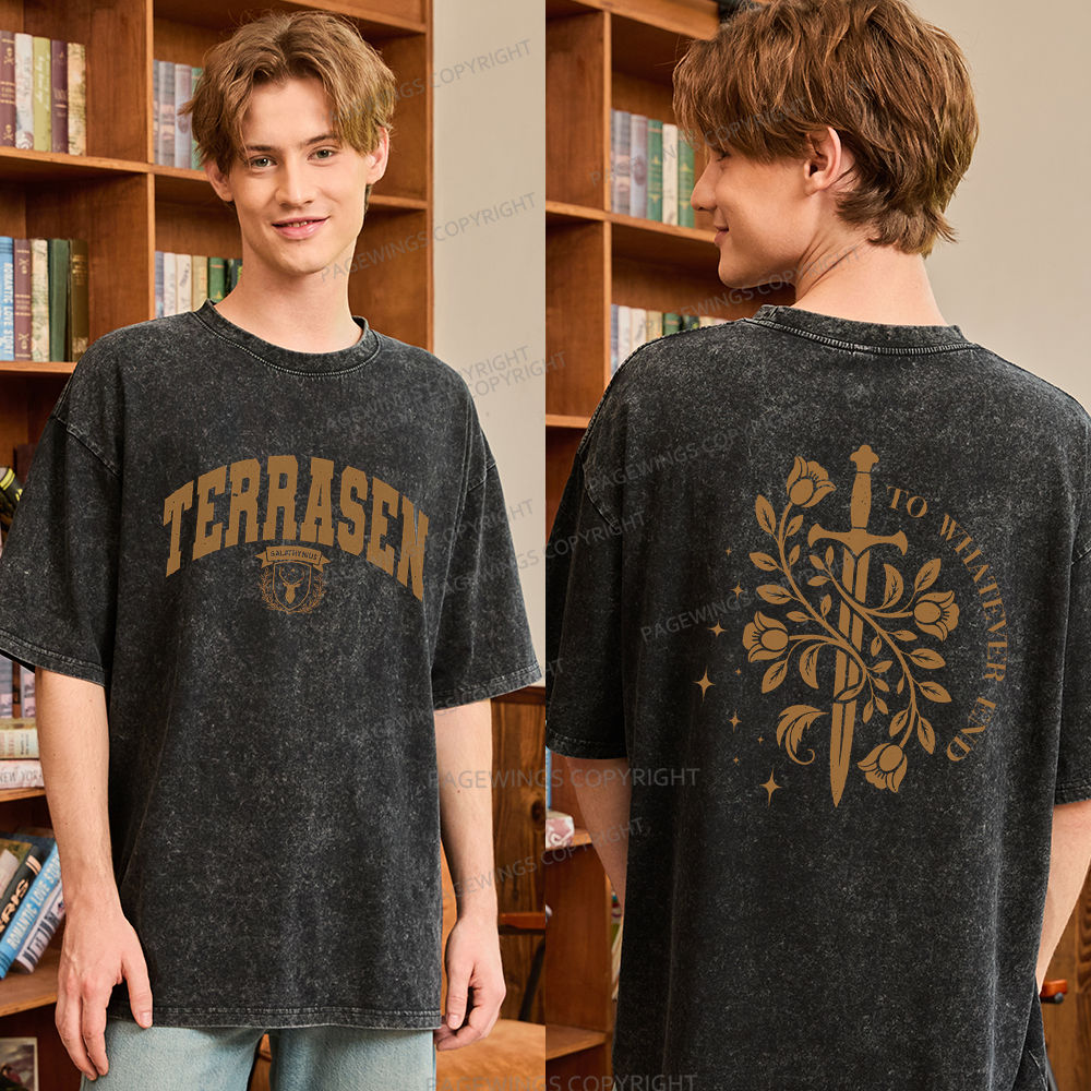 Pagewings Fantasy Novel Lovers Unisex Washed T-shirt