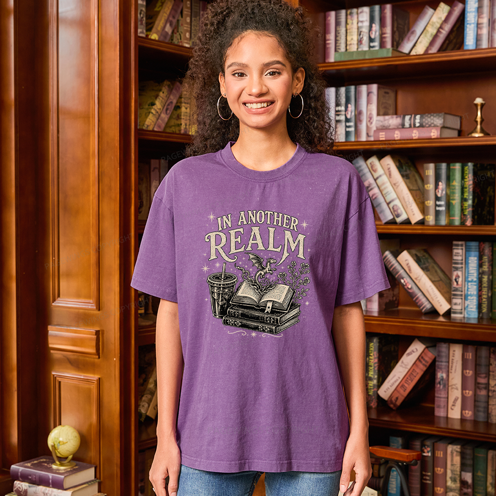 Pagewings Fantasy Reader Unisex Washed T-shirt