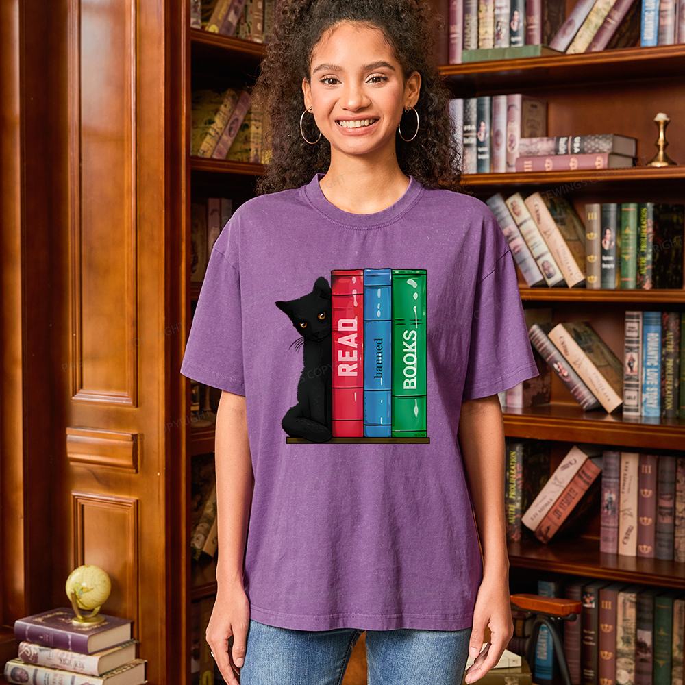 Pagewings Read Banned Books Unisex Washed T-shirt
