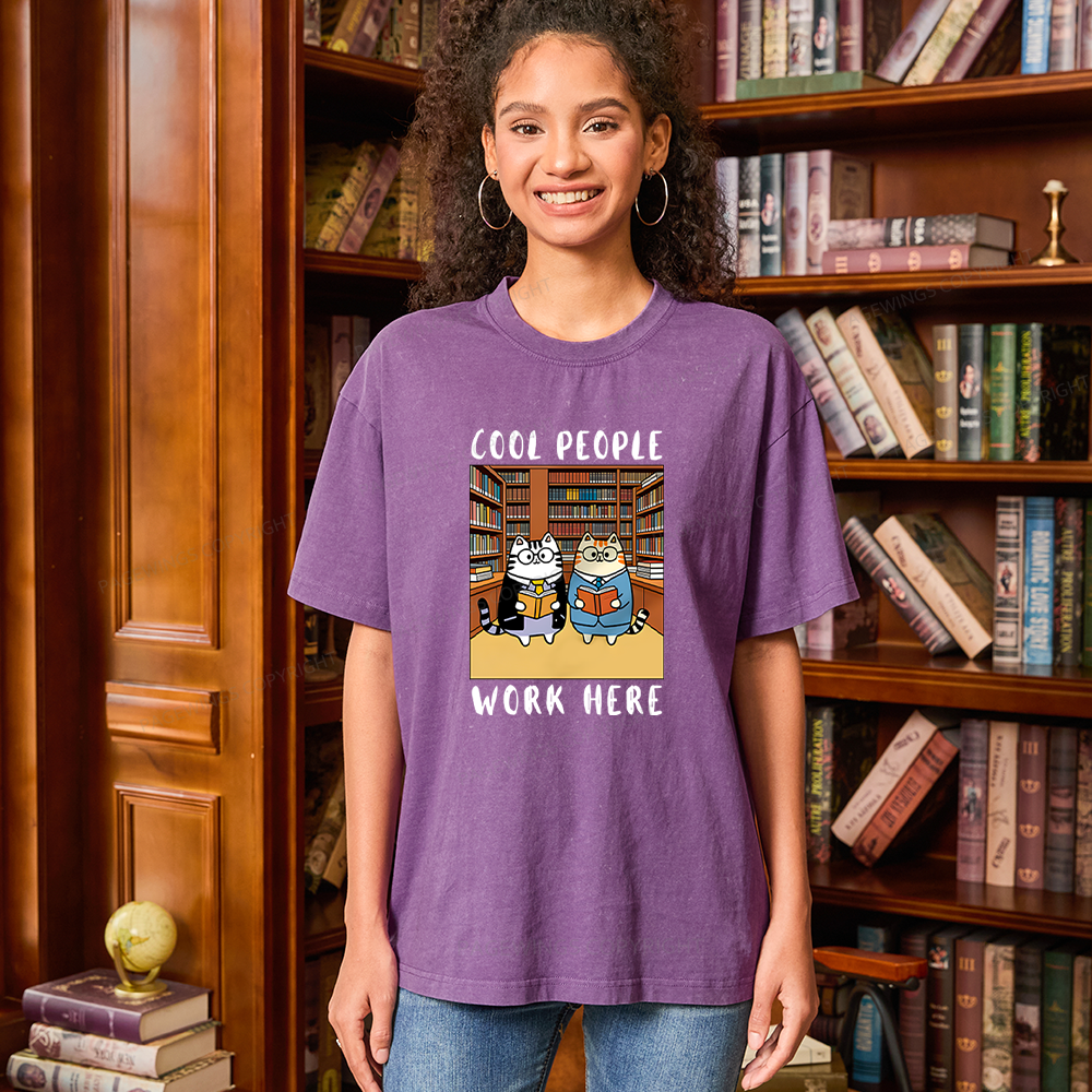Pagewings Cool People Work Here Unisex Washed T-shirt