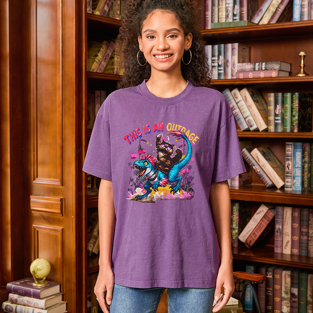 Pagewings This Is An Outrage Unisex Washed T-shirt