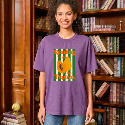 Pagewings Reading Tastes Like Papaya Unisex Washed T-shirt