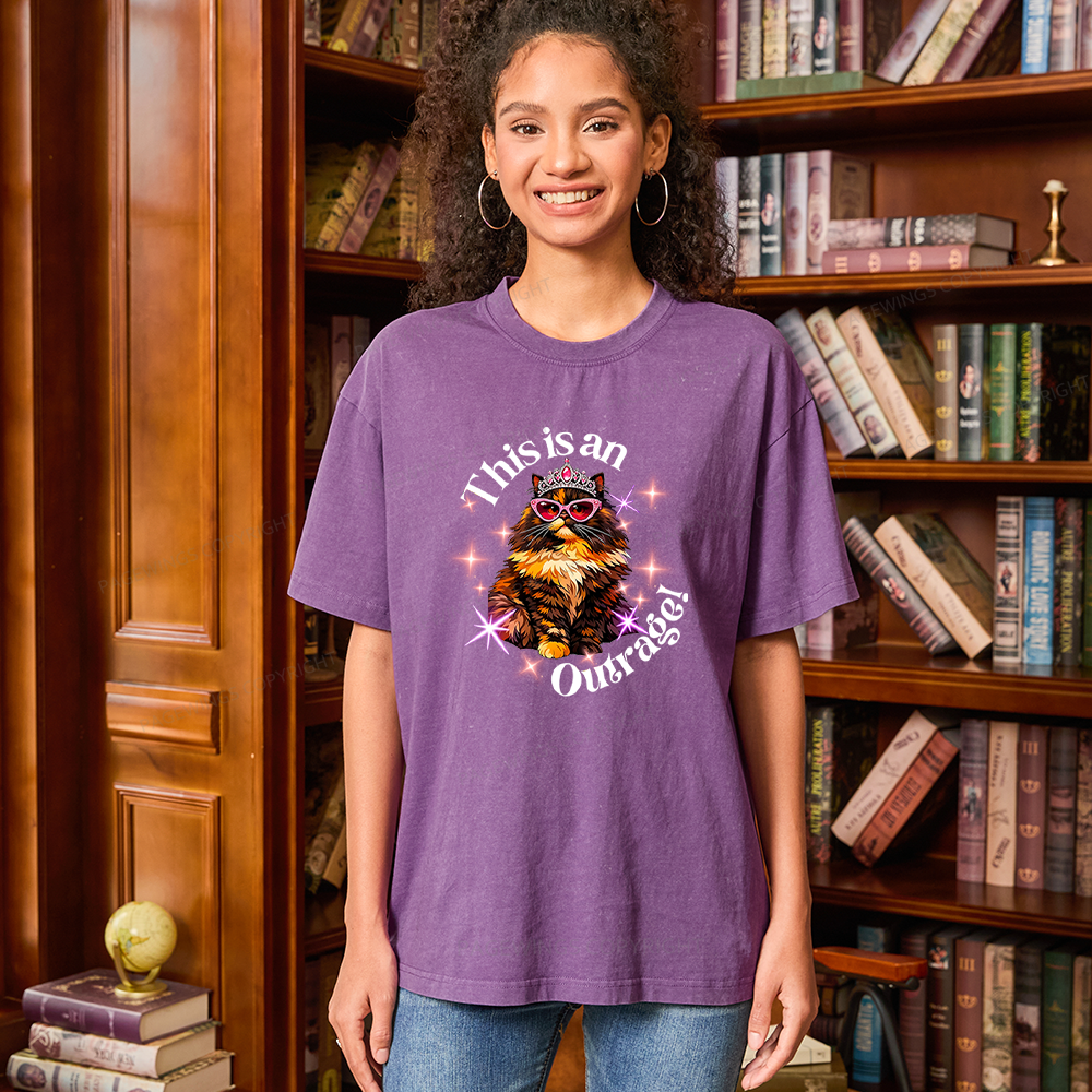 Pagewings This Is An Outrage Unisex Washed T-shirt