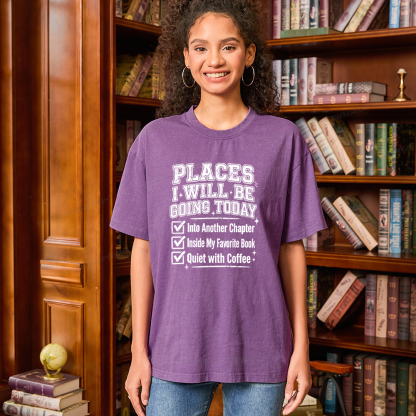 Pagewings Places I Will Be Going To Today Unisex Washed T-shirt