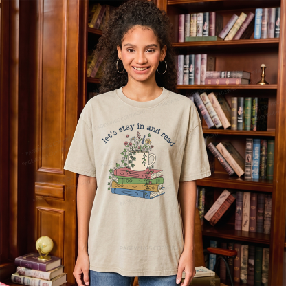 Pagewings Let's Stay In And Read Unisex Washed T-shirt
