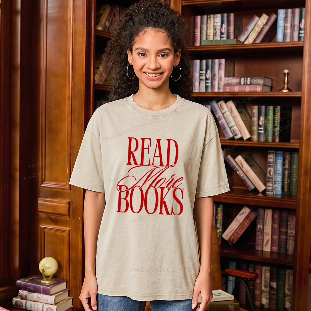 Pagewing Read More Books Unisex Washed T-shirt