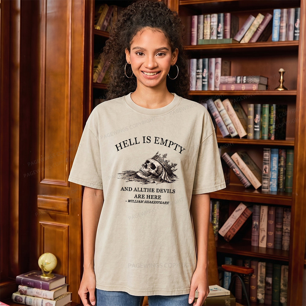 Pagewing Hell Is Empty And All The Devils Are Here Unisex Washed T-shirt