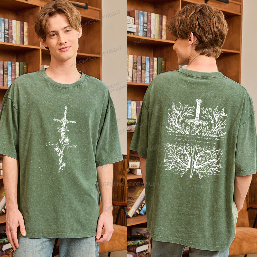 Pagewing Reading Fantasy Bookish Unisex Washed T-shirt