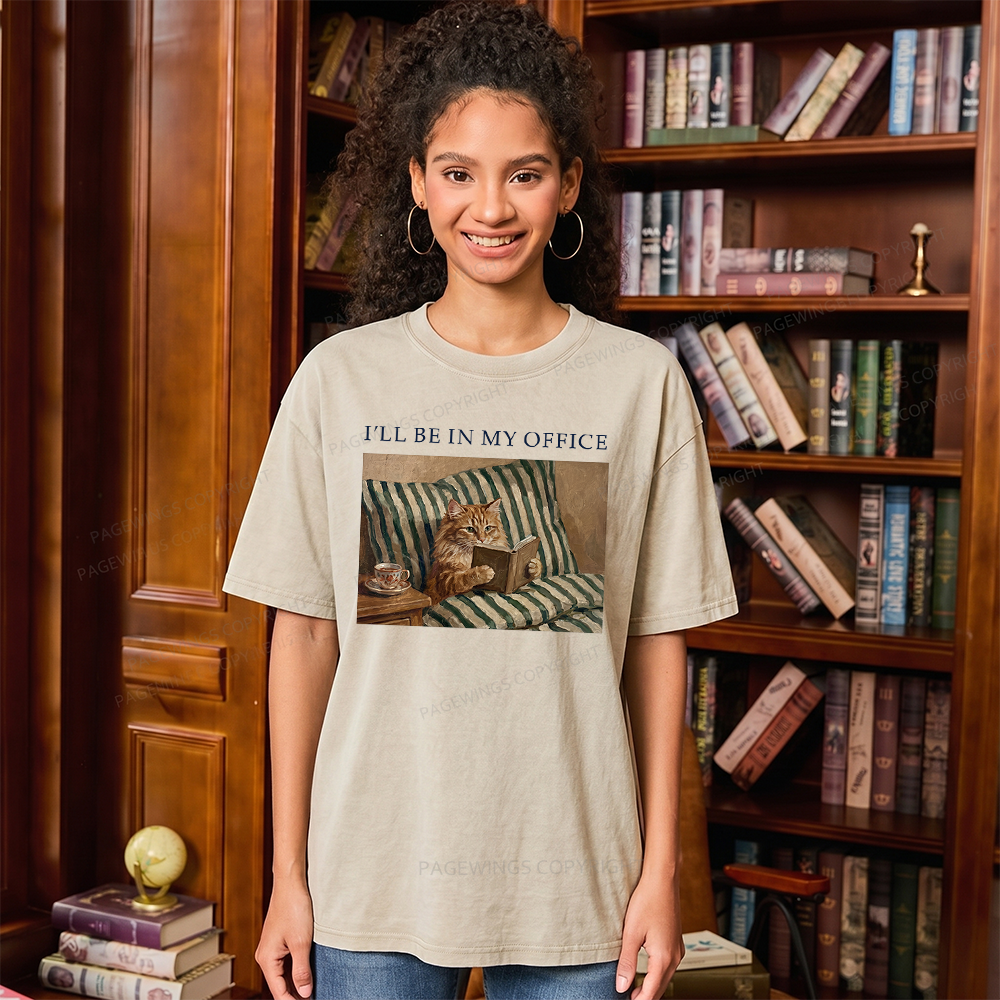 Pagewings Funny Book Lover Unisex Washed T-shirt