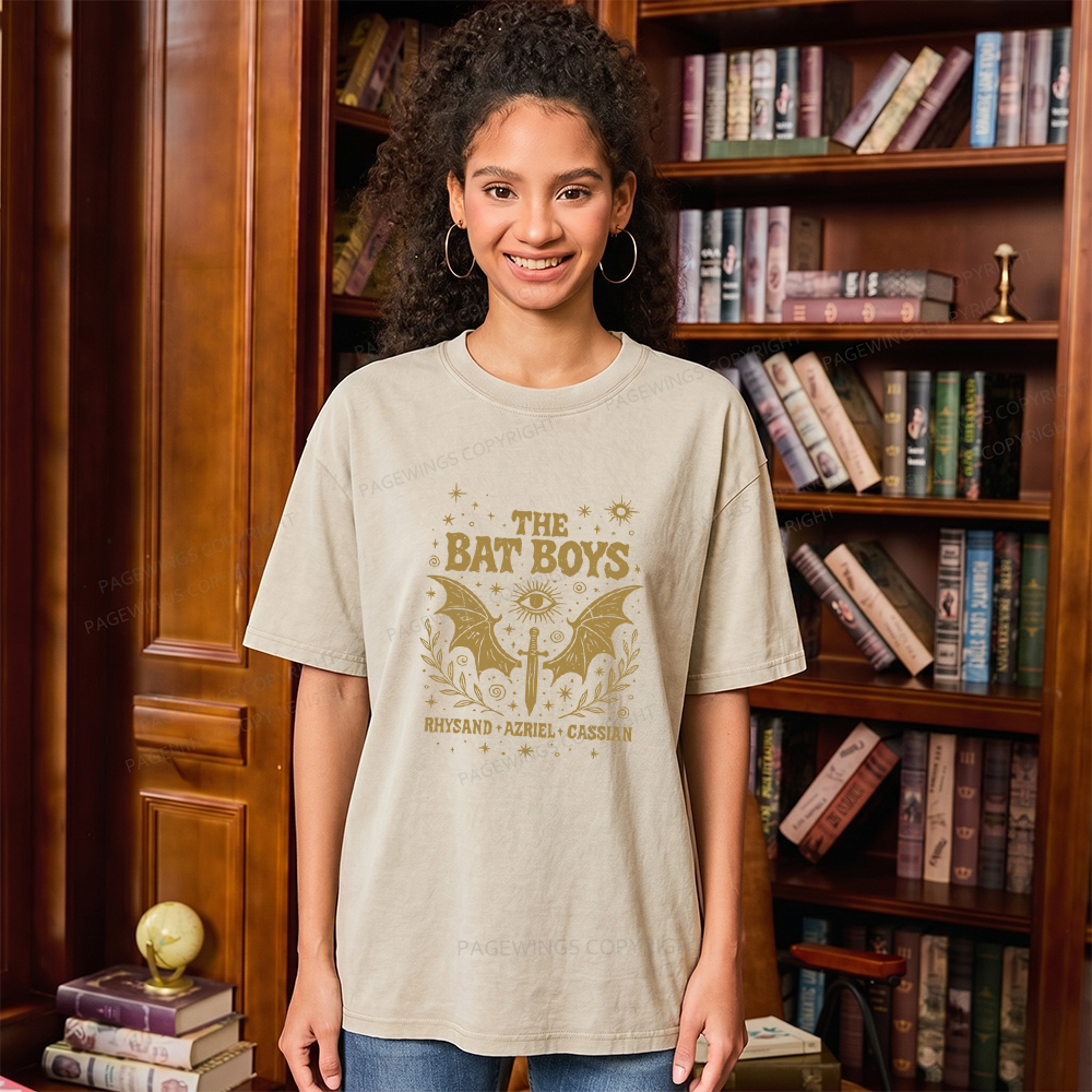Pagewing Reading Fantasy Bookish Unisex Washed T-shirt