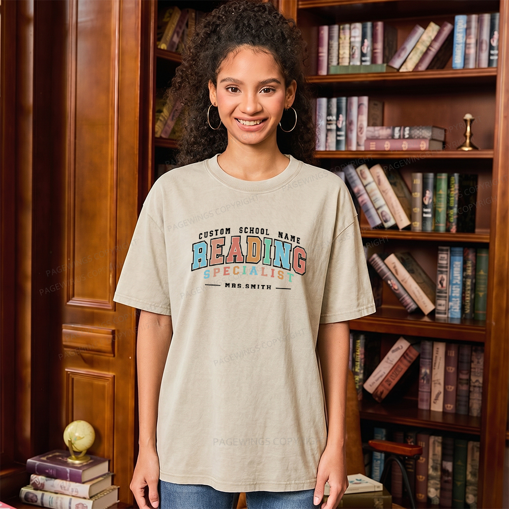 Pagewing Personalized Reading Unisex Washed T-shirt