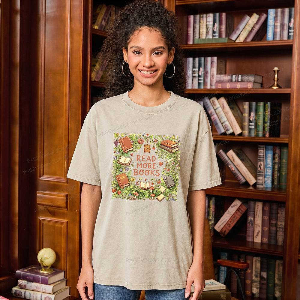 Pagewings Read More Books Unisex Washed T-shirt