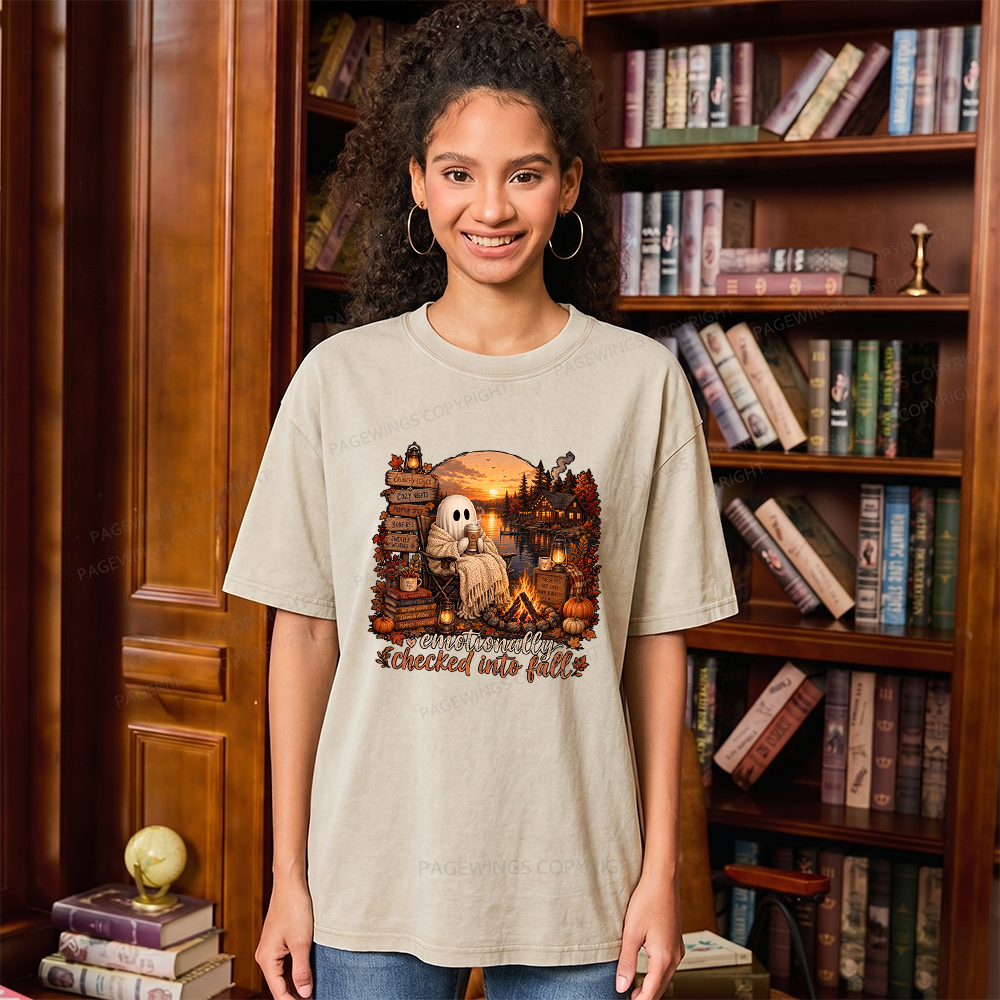 Pagewings Summerween Ghost Unisex Washed T-shirt