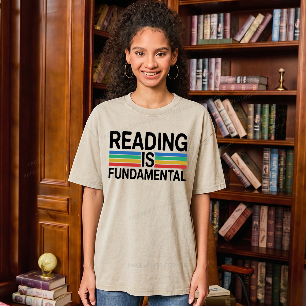 Pagewings Reading Is Fundamental Unisex Washed T-shirt