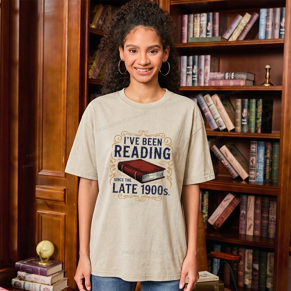 Pagewings Reading Since the Late 1900s Unisex Washed T-shirt
