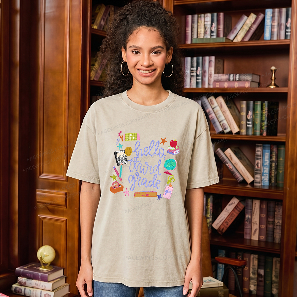 Pagewings Personalized Grade Unisex Washed T-shirt