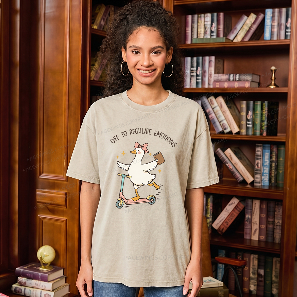 Pagewings Off To Regulate Emotions Unisex Washed T-shirt