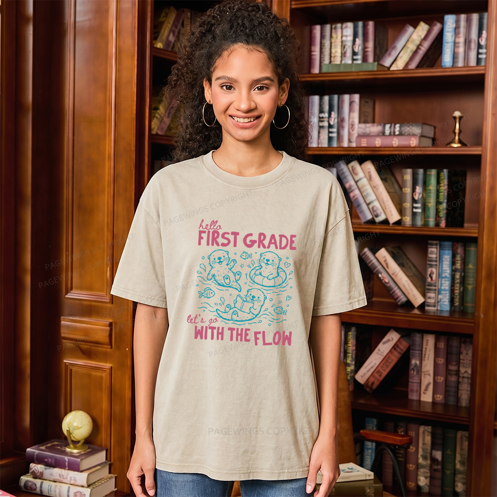 Pagewings Personalized Back to School Unisex Washed T-shirt