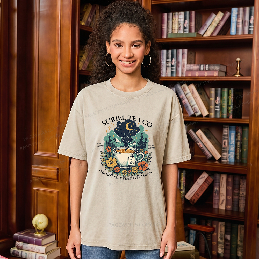 Pagewings Fantasy Bookish Unisex Washed T-shirt
