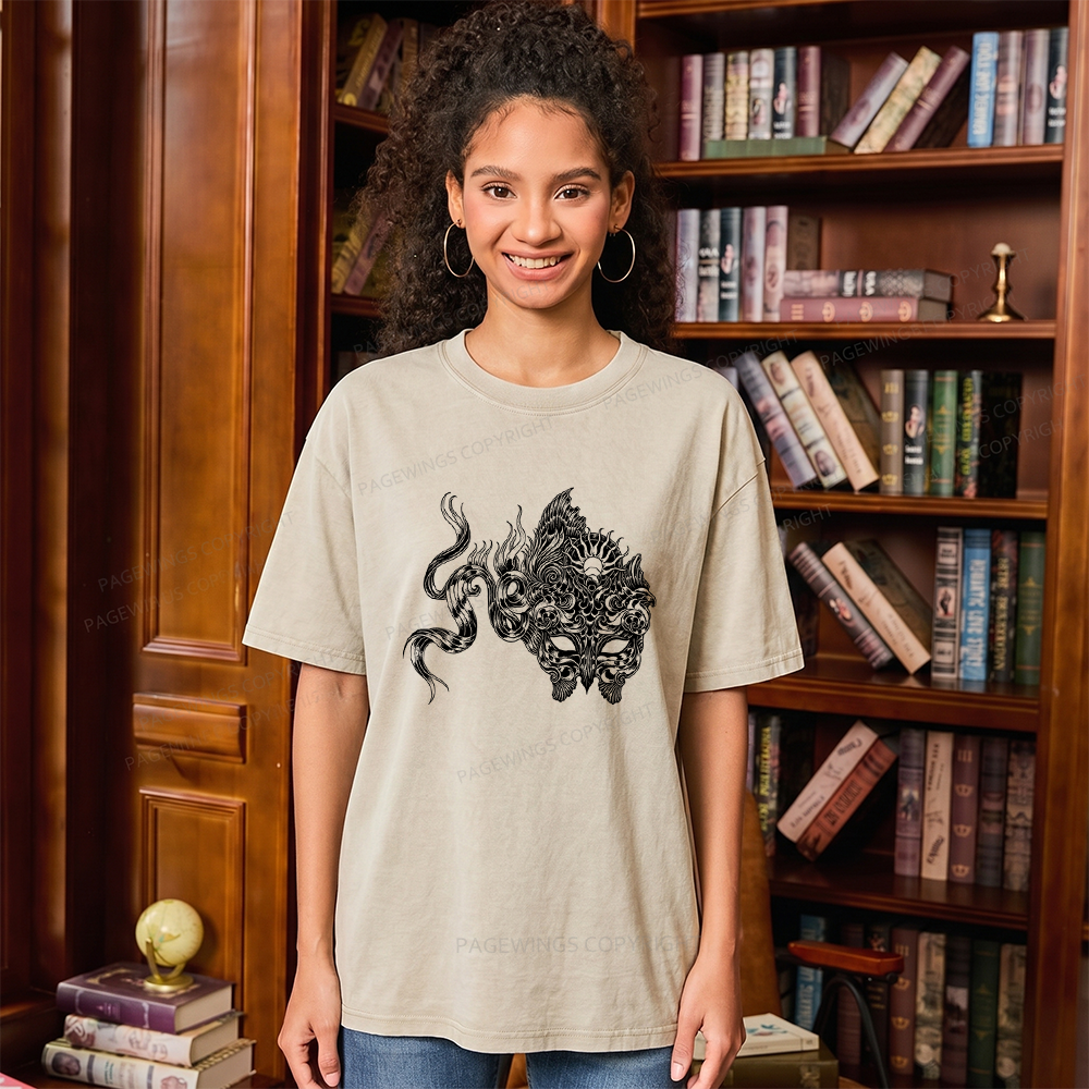 Pagewings Fantasy Bookish Unisex Washed T-shirt