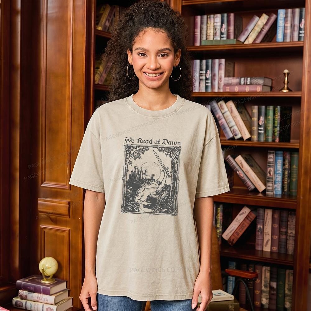 Pagewings We Read At Dawn Unisex Washed T-shirt